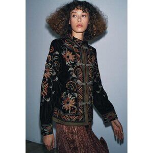 ZARA ZW COLLECTION EMBROIDERED VELVET JACKET